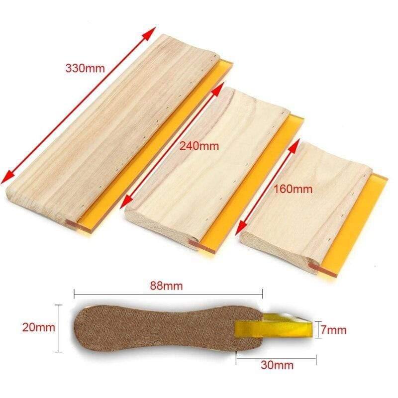 Avelena | 3 Stück Siebdruckfarbe Schaber Schablonen Werkzeuge 16Cm 24Cm 33Cm