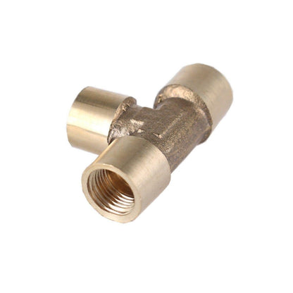 Avelena | 3-Way Tee T-Type 1/8 1/4 3/8 1/2 3/4 Bsp Internal Thread Brass Pipe Connecting Adapter Coupling Connector For Air Water Fuel Gas