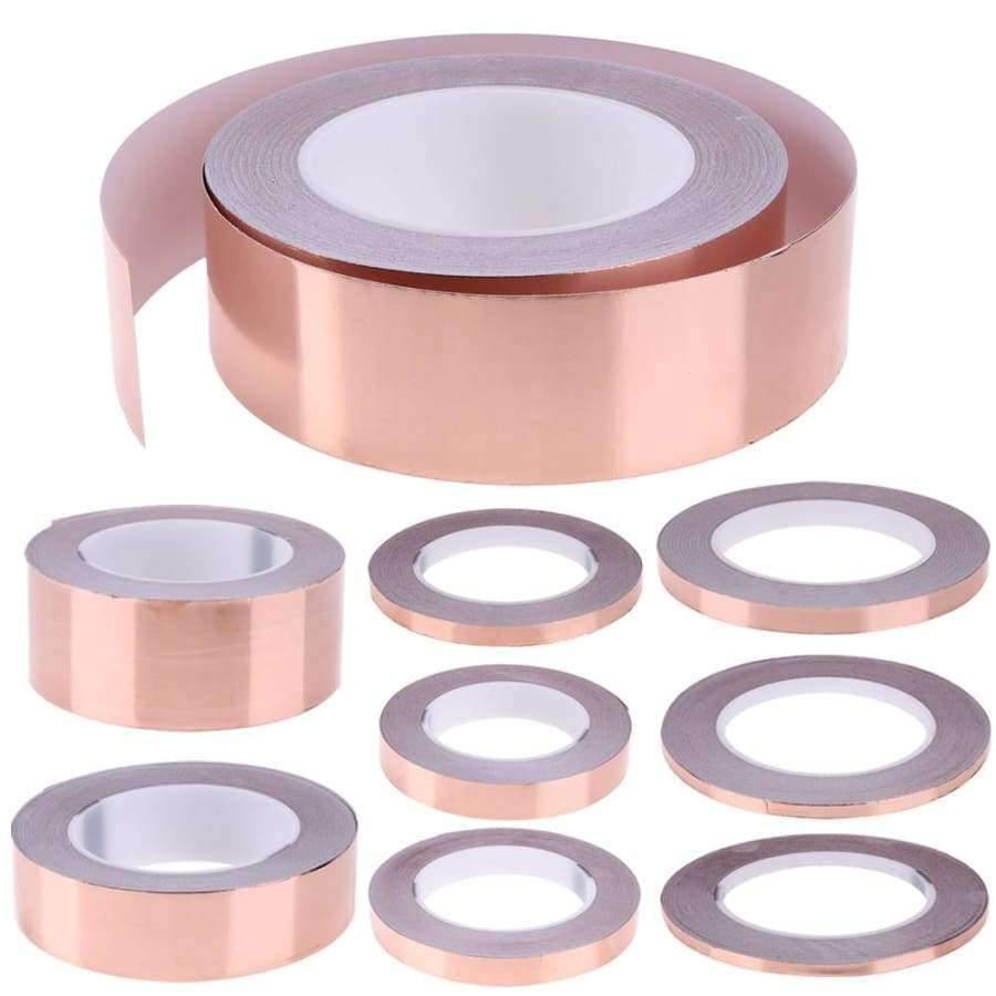 Avelena | 30 Meter Einzelne Leitfähige Seitenklebe Emi Abschirmung Wärmebeständige Kupferfolienklebeband Hochtemperaturbeständiges Klebeband