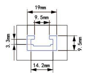 Avelena | 300-1220Mm T-Schiene T-Slot Gehrungslot Vorrichtung T Schraubgerät Slot 19X9.5Mm für Tischsäge Cnc Tisch Holzwerkzeug