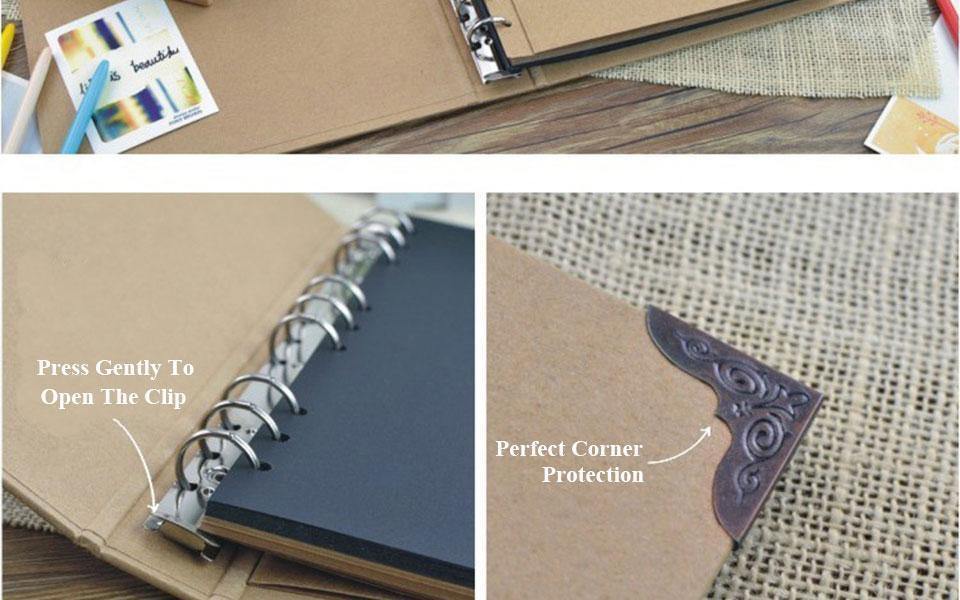 Avelena | 30 Seiten Blanko/Losblätter Fotoalbum Scrapbook Handgemacht/Hochzeit/Diy/Selbstklebend/Papier Fotoalbumhülle Kraftalbum Für Fotos