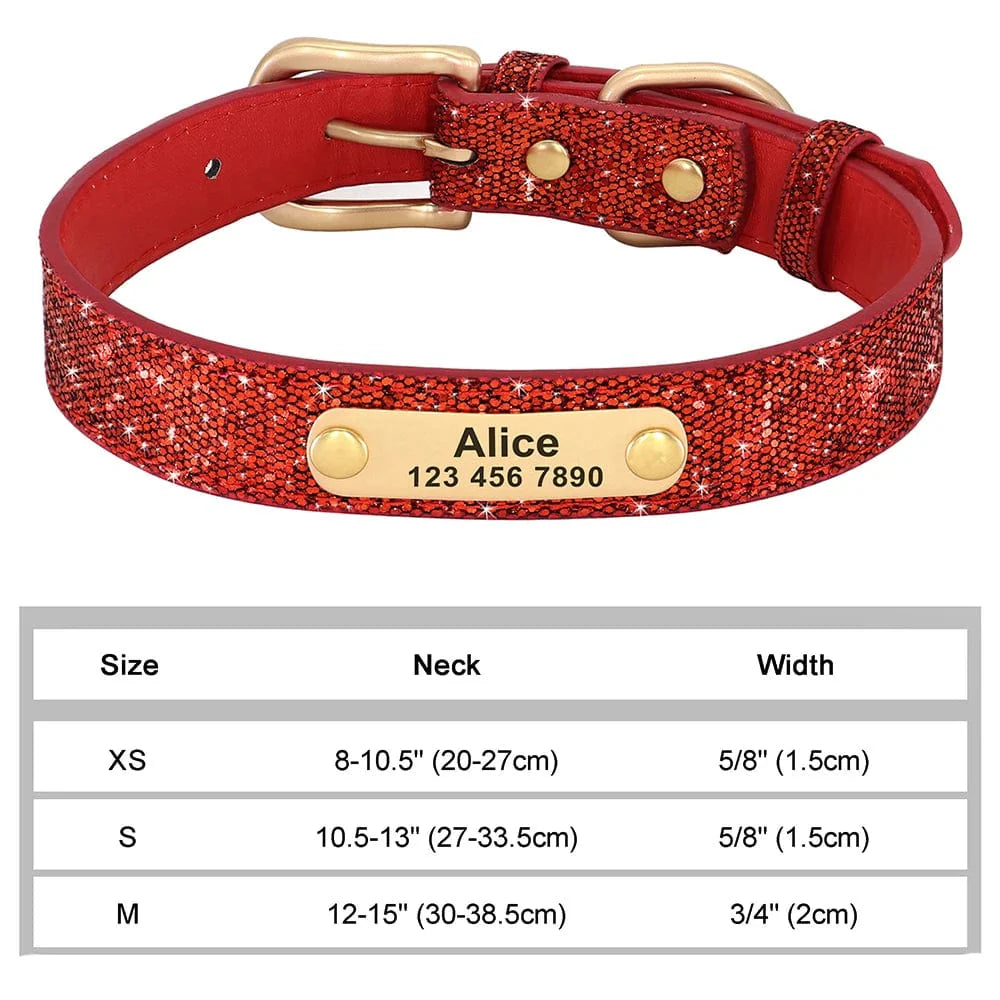 Avelena | Personalisierter Hund Katze Halsband Verstellbares Katzen Kristall Halsbänder Anti-Verlust Leder Welpen Katzen Halskette Fliege Strass Zubehör