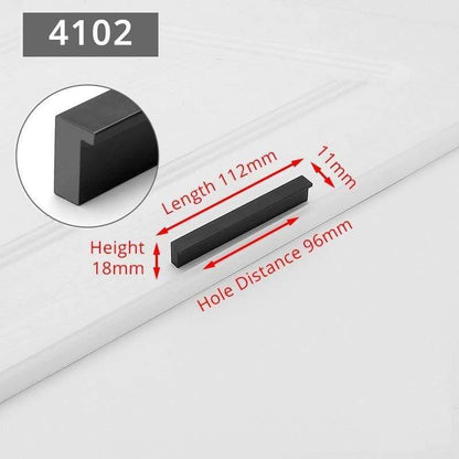 Avelena | Mode Schwarz Versteckte Schrankgriffe Aluminiumlegierung Küchenhebel Schrankzüge Schubladengriffe Möbel Raumtürbeschläge