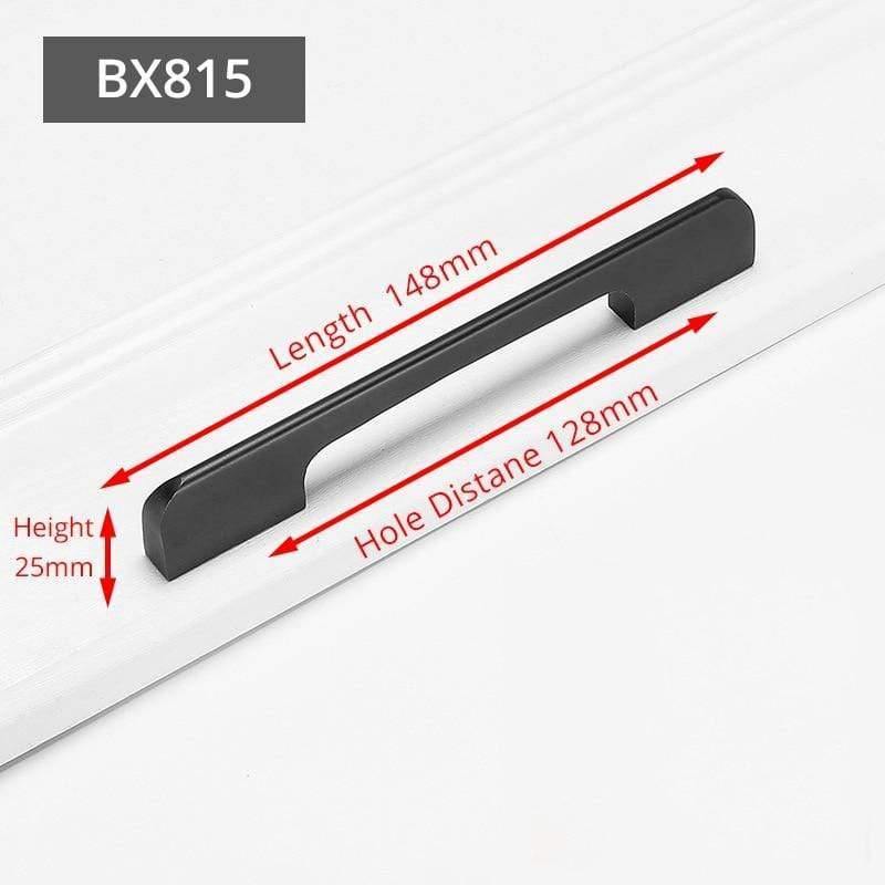 Avelena | Mode Schwarz Versteckte Schrankgriffe Aluminiumlegierung Küchenhebel Schrankzüge Schubladengriffe Möbel Raumtürbeschläge