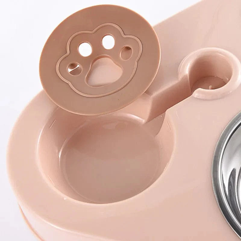 Avelena | 3In1 Haustier Hund Katze Futter Bowls Mit Flasche Automatische Trinkspender Brunnen Tragbar Strapazierfähig Edelstahl 3 Schalen Tierbedarf