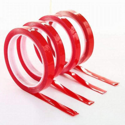 Avelena | 3Mm/5Mm/10Mm*25M Starker Acrylkleber Pet Rote Folie Klare Doppelseitige Klebebänder Keine Rückstände für Telefon Tablet Lcd Bildschirm Glas