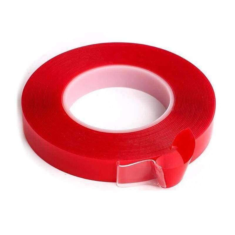 Avelena | 3Mm/5Mm/10Mm*25M Starker Acrylkleber Pet Rote Folie Klare Doppelseitige Klebebänder Keine Rückstände für Telefon Tablet Lcd Bildschirm Glas