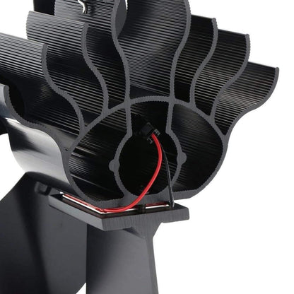 Avelena | 4 Klingen Wärmebetriebener Kaminventilator Holzofen Ecofan Leise Schwarz Zuhause Kaminventilator Effiziente Wärmeverteilung