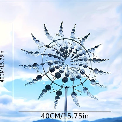Avelena | 1 Stück Magischer Metall-Windmühle, 3D Metall Outdoor Windspiel für Hof und Garten, Einzigartige Metall kinetische Winds skulpturen & Windspiel, Windfänger Metall Outdoor Rasen Terrasse Dekoration Wind skulptur