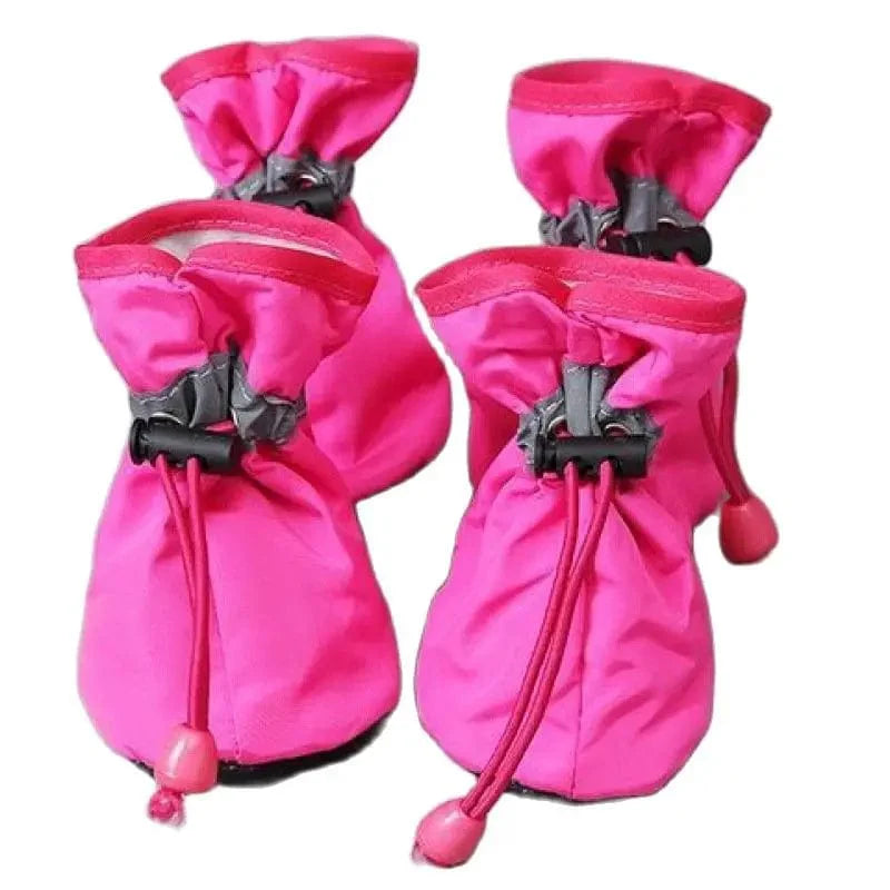 Avelena | 4Pcs/Set Wasserdichte Haustier Hundeschuhe Rutschfeste Regenhosen Schuhe für Kleine Katzen Hunde Welpen Hund Haustier Stiefel Haustier Pfoten Zubehör