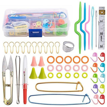 Avelena | Häkelnadelset mit Tasche 14 Stile Stricknadeln Set Diy Nadel Kunst Handwerk Scheren Marker Nähwerkzeuge Gyh