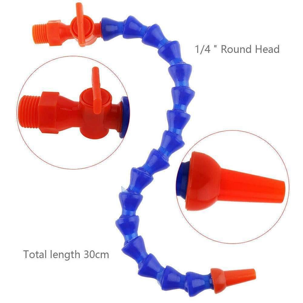 Avelena | 5 Stück 300Mm Runde Düse Flexible Wasser Öl Kühlrohr Kühlmittelrohre Schlauch mit Schalter für Cnc-Drehmaschine Kühlrohr - Blau 30Cm