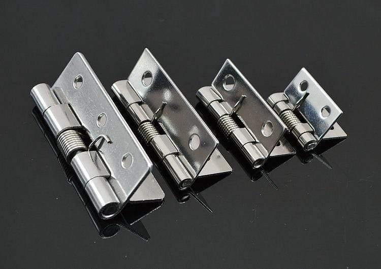 Avelena | 5 Stück 304 Edelstahl Feder Scharnier Automatische Schranktür Kleiderschrank Hardware und Möbelbeschläge Mini Mikro Scharnier