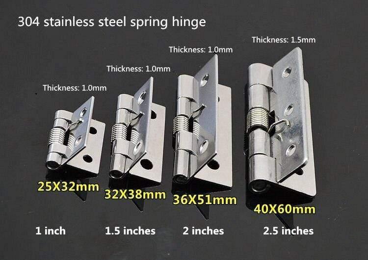 Avelena | 5 Stück 304 Edelstahl Feder Scharnier Automatische Schranktür Kleiderschrank Hardware und Möbelbeschläge Mini Mikro Scharnier