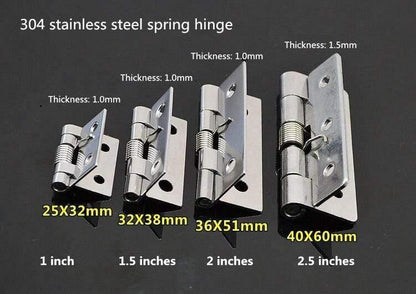 Avelena | 5 Stück 304 Edelstahl Feder Scharnier Automatische Schranktür Kleiderschrank Hardware und Möbelbeschläge Mini Mikro Scharnier