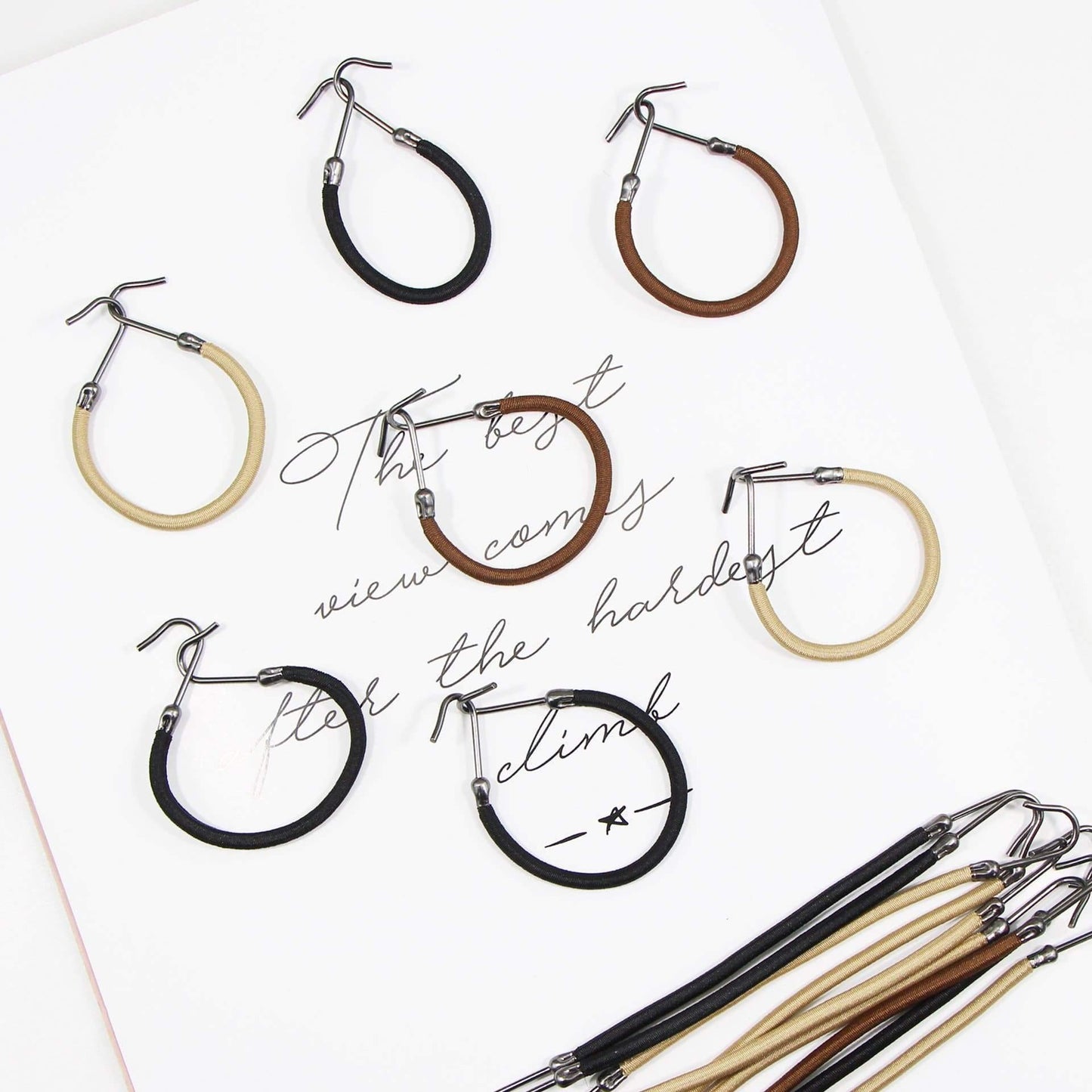 Avelena | 5 Stück Pferdeschwanz Gummibänder mit Haken für Frauen Mädchen Haargummis Haaraccessoires Styling-Werkzeuge Halter Bungee-Bänder