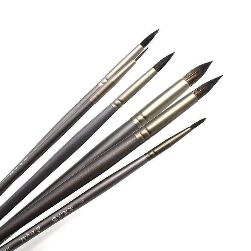 Avelena | 6 Stück Set Professionelle Eichhörnchenhaar Runde Spitze Künstlerpinsel Stift Kunstbedarf für Acryl Ölmalerei Kunstpinsel