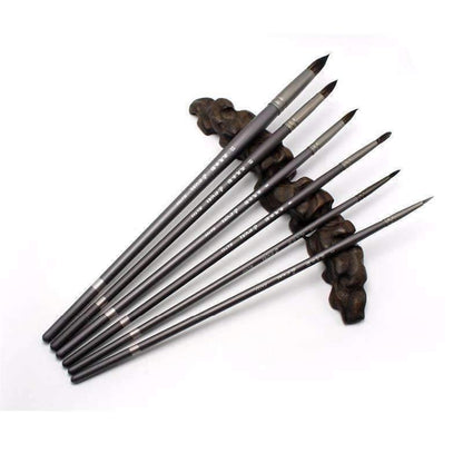 Avelena | 6 Stück Set Professionelle Eichhörnchenhaar Runde Spitze Künstlerpinsel Stift Kunstbedarf für Acryl Ölmalerei Kunstpinsel