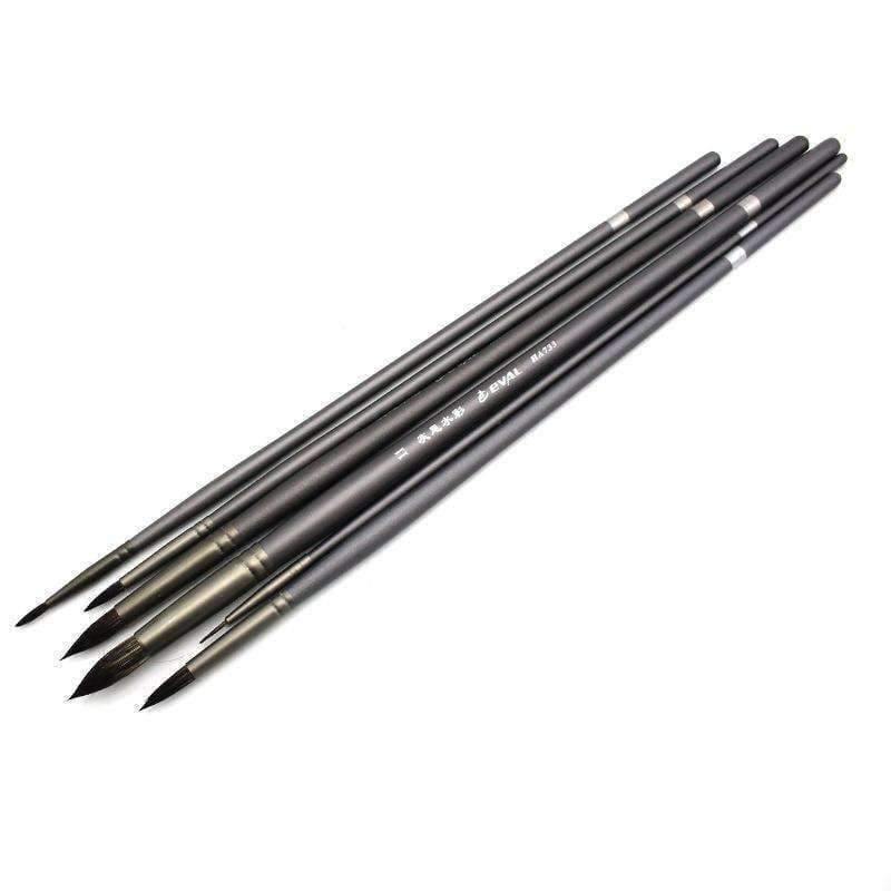Avelena | 6 Stück Set Professionelle Eichhörnchenhaar Runde Spitze Künstlerpinsel Stift Kunstbedarf für Acryl Ölmalerei Kunstpinsel
