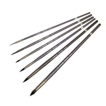 Avelena | 6 Stück Set Professionelle Eichhörnchenhaar Runde Spitze Künstlerpinsel Stift Kunstbedarf für Acryl Ölmalerei Kunstpinsel