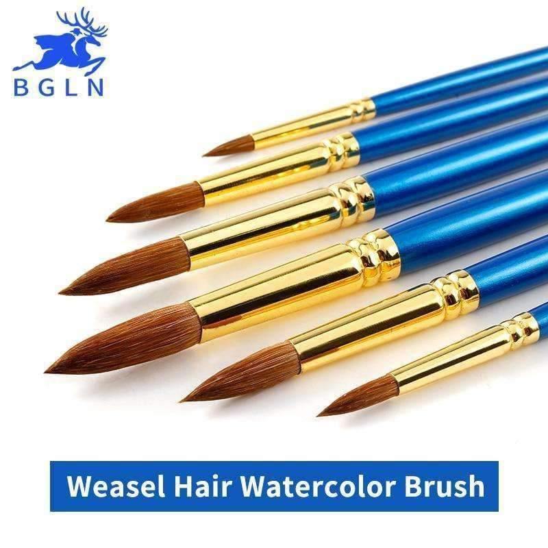 Avelena | 6-Teiliges Set Marderhaar Professionelle Aquarellpinsel mit Box Aquarell Malen Pinsel Schreibwaren Kunstbedarf