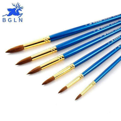 Avelena | 6-Teiliges Set Marderhaar Professionelle Aquarellpinsel mit Box Aquarell Malen Pinsel Schreibwaren Kunstbedarf