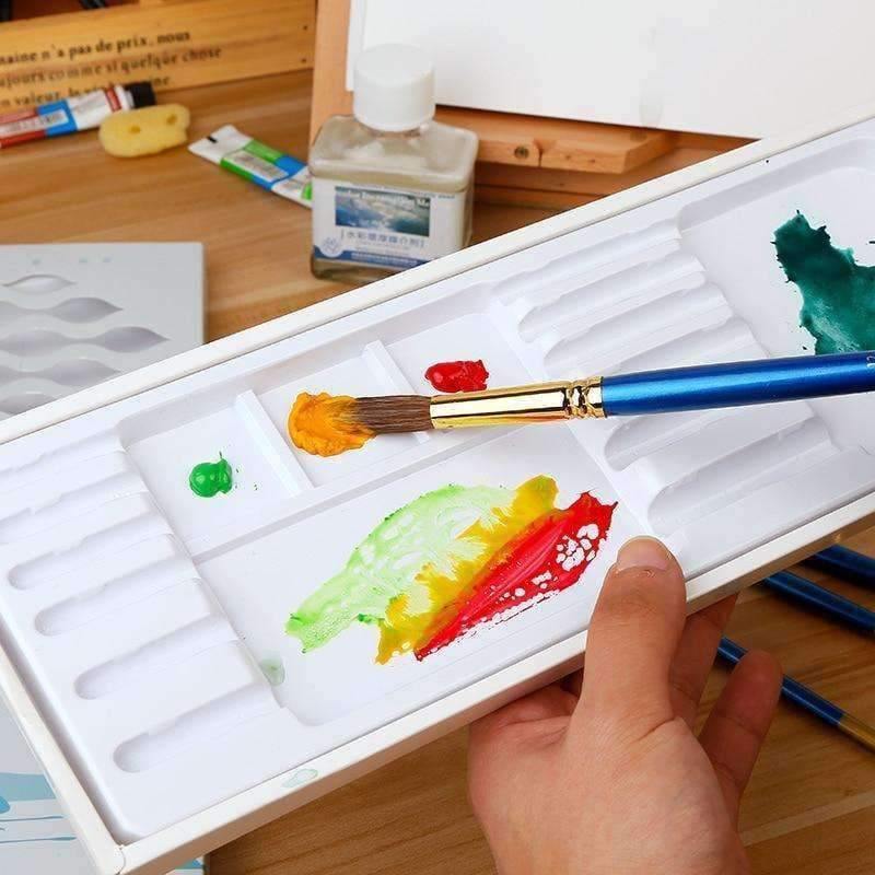 Avelena | 6-Teiliges Set Marderhaar Professionelle Aquarellpinsel mit Box Aquarell Malen Pinsel Schreibwaren Kunstbedarf