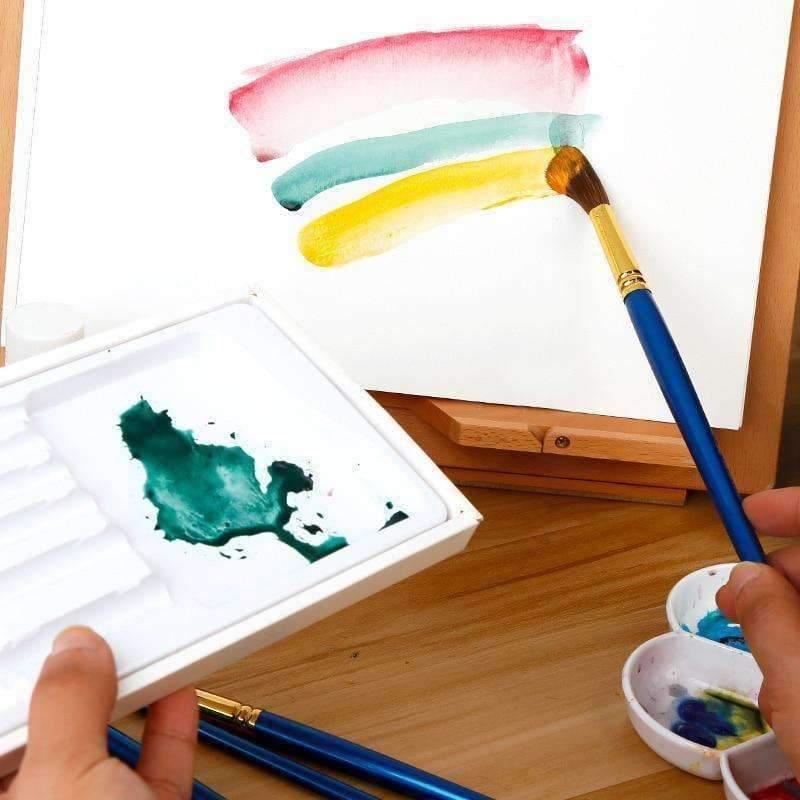 Avelena | 6-Teiliges Set Marderhaar Professionelle Aquarellpinsel mit Box Aquarell Malen Pinsel Schreibwaren Kunstbedarf