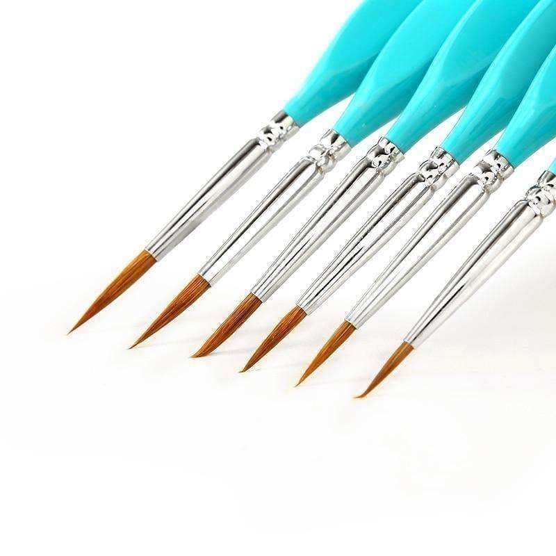 Avelena | 6 Stück Wieselhaken Linienstift Feiner Aquarellpinsel für Zeichnung Kunst Gouache Ölmalerei Pinsel Kunstbedarf