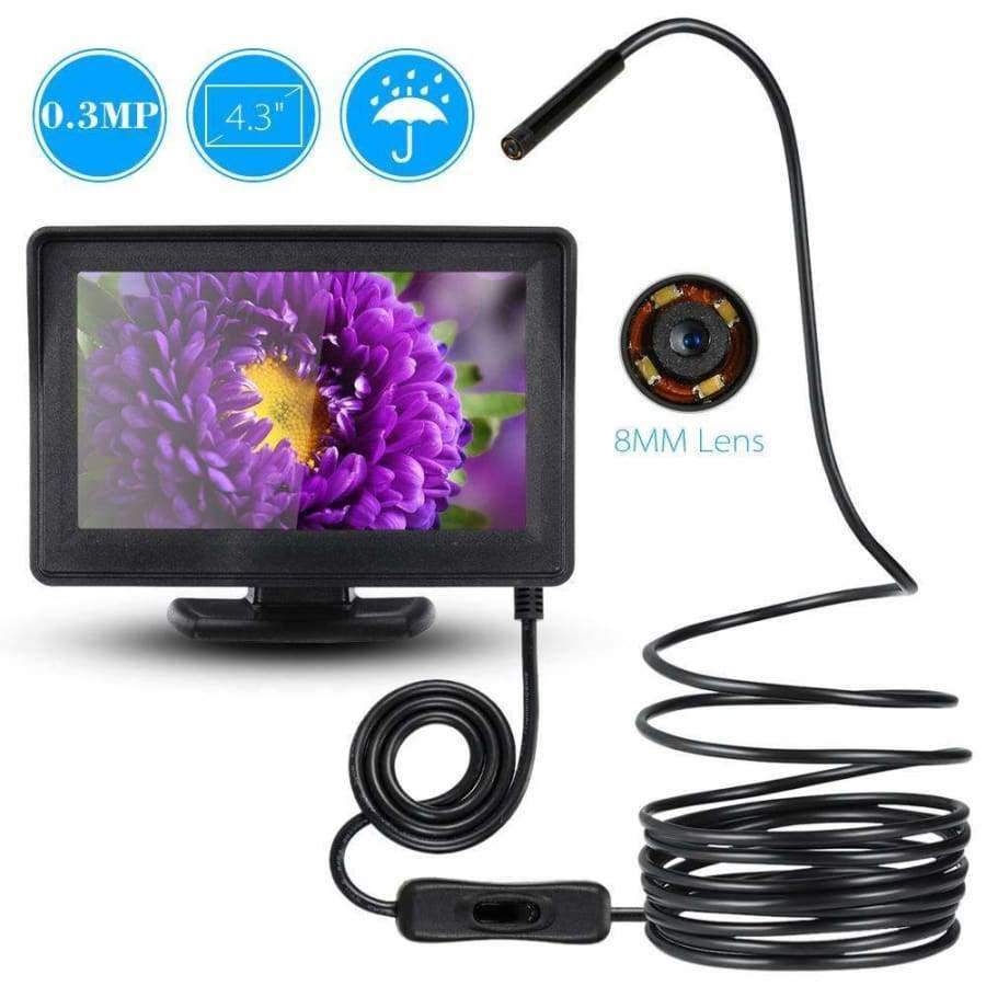 Avelena | 8Mm Endoskop Inspektions Bohrkamera Schlangenkamera Video Dvr 4.3 Monitor 4Leds Nachtsicht Wasserdicht 1 Meter