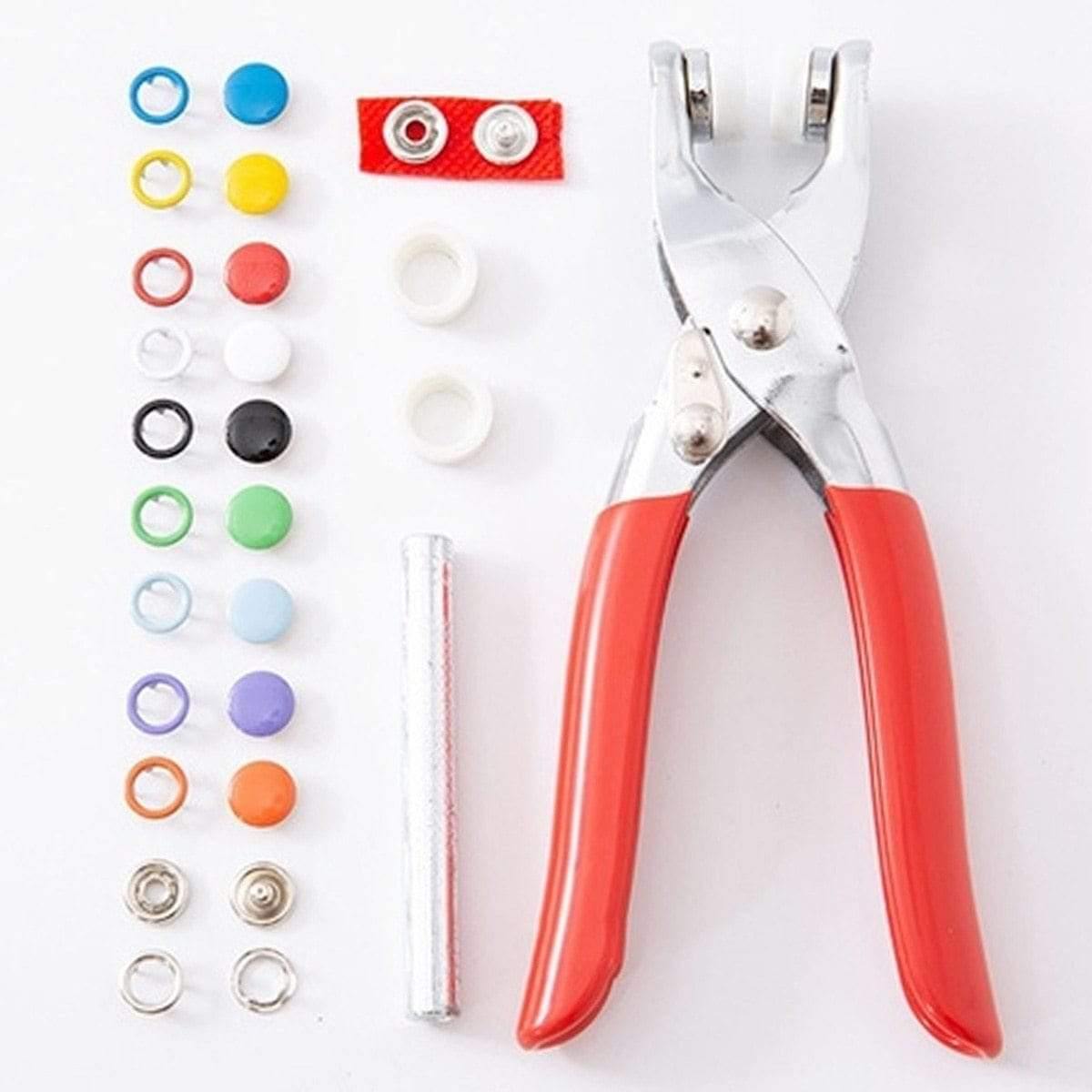 Avelena | 9.5/10Mm 100/200Sets Metal Kleidungsnähknöpfe Krampenring Druckknöpfe Druckverschlüsse + Clipzangen Nähzubehör Diy