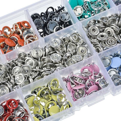Avelena | 9.5/10Mm 100/200Sets Metal Kleidungsnähknöpfe Krampenring Druckknöpfe Druckverschlüsse + Clipzangen Nähzubehör Diy