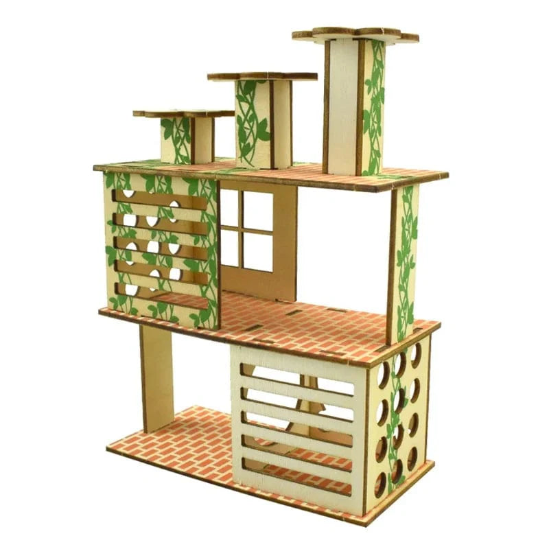 Avelena | Hamster Holz Villa Haus Kletterspielzeug Versteck Nist Habitat Für Chinchillas Meerschweinchen Kleine Tiere 5 Stile