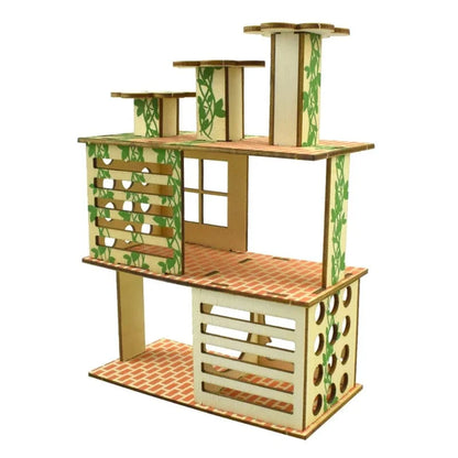 Avelena | Hamster Holz Villa Haus Kletterspielzeug Versteck Nist Habitat Für Chinchillas Meerschweinchen Kleine Tiere 5 Stile