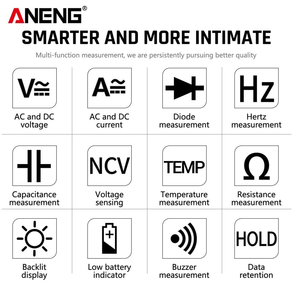 Avelena | Aneng Q1 Digitale Multimeter 9999 Analogtester Wahrer Rms Professionelles Multimeter Diy Transistor Kondensator Ncv Tester Lcr Meter