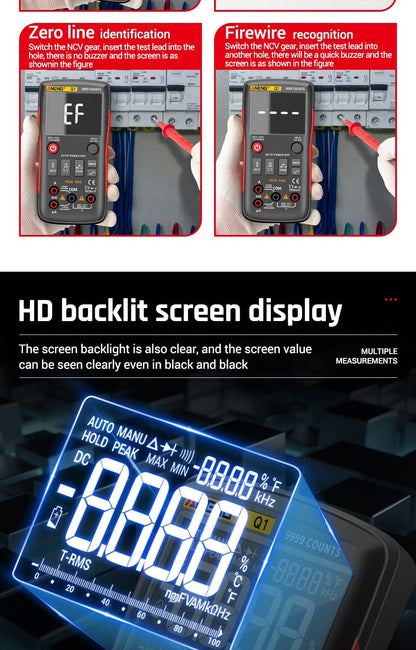 Avelena | Aneng Q1 Digitale Multimeter 9999 Analogtester Wahrer Rms Professionelles Multimeter Diy Transistor Kondensator Ncv Tester Lcr Meter