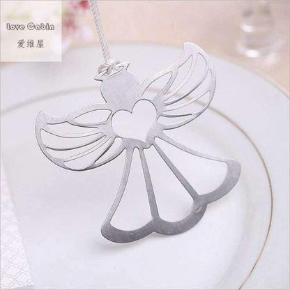 Avelena | Engel Silber Metall Lesezeichen Boxiert für Taufe Baby Brautparty Firmung Hochzeit Gastgeschenke Bomboniere 60 Stück Heim Party Geschenk
