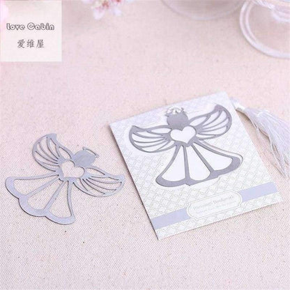 Avelena | Engel Silber Metall Lesezeichen Boxiert für Taufe Baby Brautparty Firmung Hochzeit Gastgeschenke Bomboniere 60 Stück Heim Party Geschenk
