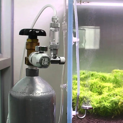 Avelena | Aquarium Co2-Regulator, Aquarium Aluminiumlegierung Einfacher Manometer-Regulator, Aquarienpflanzen Co2-Ausrüstungszubehör