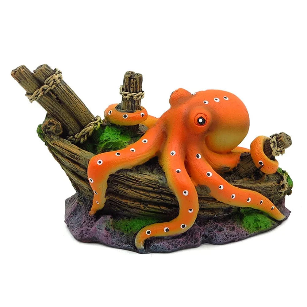 Avelena | Kunstliche Sinkboot-Oktober Aquarien Dekoration Oktober Schmuck Fischbehälter Mikro Landschaftsausrüstung U-Boot Handwerk Harz