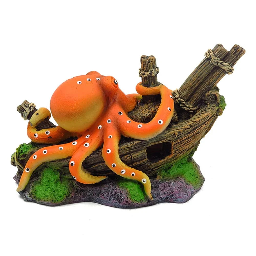 Avelena | Kunstliche Sinkboot-Oktober Aquarien Dekoration Oktober Schmuck Fischbehälter Mikro Landschaftsausrüstung U-Boot Handwerk Harz