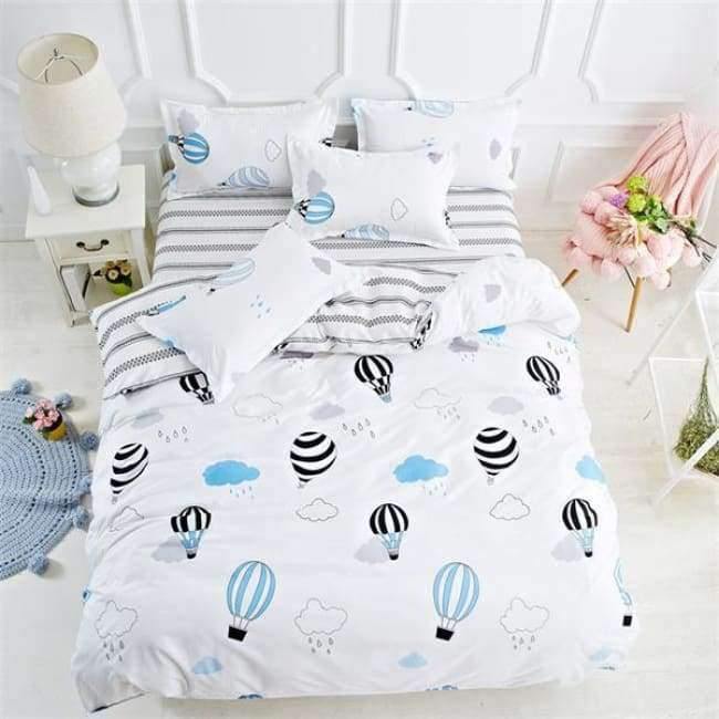 Avelena | Schlafzimmer Ocean Bettwäsche Set Baumwolle Bettbezug Sets Bettlaken Kissenbezug Heimtextilien Matratze Einzel-King-Bettwäsche