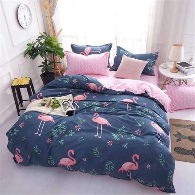 Avelena | Schlafzimmer Ocean Bettwäsche Set Baumwolle Bettbezug Sets Bettlaken Kissenbezug Heimtextilien Matratze Einzel-King-Bettwäsche