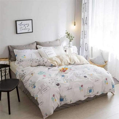 Avelena | Schlafzimmer Ocean Bettwäsche Set Baumwolle Bettbezug Sets Bettlaken Kissenbezug Heimtextilien Matratze Einzel-King-Bettwäsche