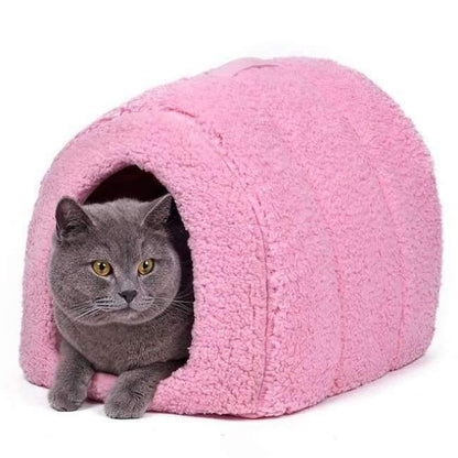 Avelena | Katzenhaus und Haustierbetten 5 Farben Beige und Rot Lila, Khaki, Schwarz mit Pfotenstreifen, Weiß mit Pfotenstreifen