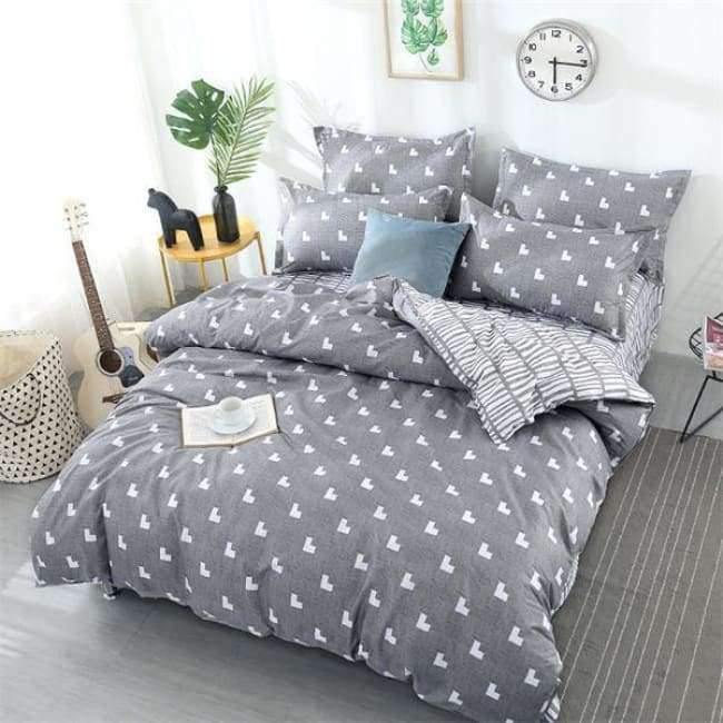 Avelena | Schlafzimmer Ocean Bettwäsche Set Baumwolle Bettbezug Sets Bettlaken Kissenbezug Heimtextilien Matratze Einzel-King-Bettwäsche
