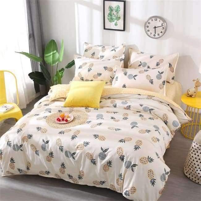 Avelena | Schlafzimmer Ocean Bettwäsche Set Baumwolle Bettbezug Sets Bettlaken Kissenbezug Heimtextilien Matratze Einzel-King-Bettwäsche