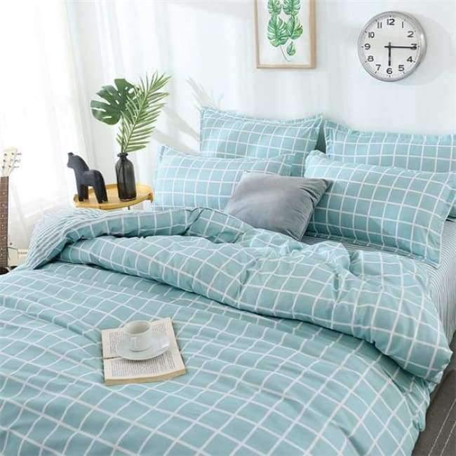 Avelena | Schlafzimmer Ocean Bettwäsche Set Baumwolle Bettbezug Sets Bettlaken Kissenbezug Heimtextilien Matratze Einzel-King-Bettwäsche
