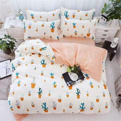 Avelena | Schlafzimmer Ocean Bettwäsche Set Baumwolle Bettbezug Sets Bettlaken Kissenbezug Heimtextilien Matratze Einzel-King-Bettwäsche