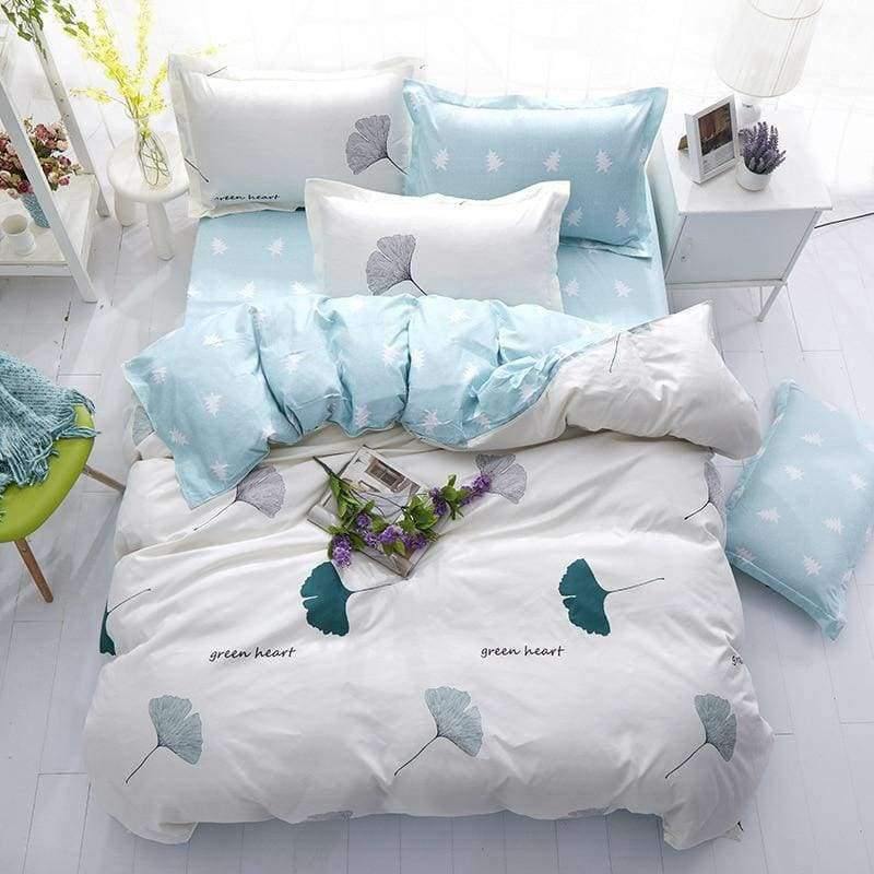 Avelena | Schlafzimmer Ocean Bettwäsche Set Baumwolle Bettbezug Sets Bettlaken Kissenbezug Heimtextilien Matratze Einzel-King-Bettwäsche